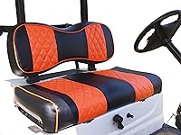 Vista 7 de Huskey Parts Company EZGO - Funda de asiento delantero naranja con costuras de diamante Medalist TXT 94-13, carrito de golf, 2