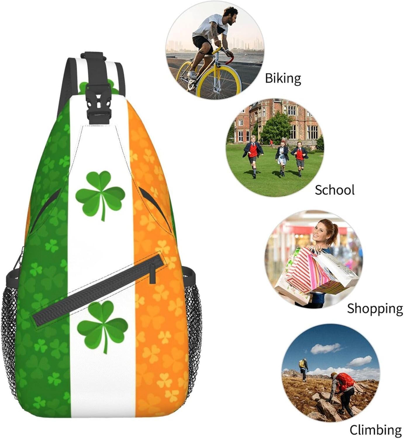 WURTON Sling Bag Llama Cactus Crossbody Backpack Shoulder Bag Casual Daypacks For Women Men Cycling Hiking Travel