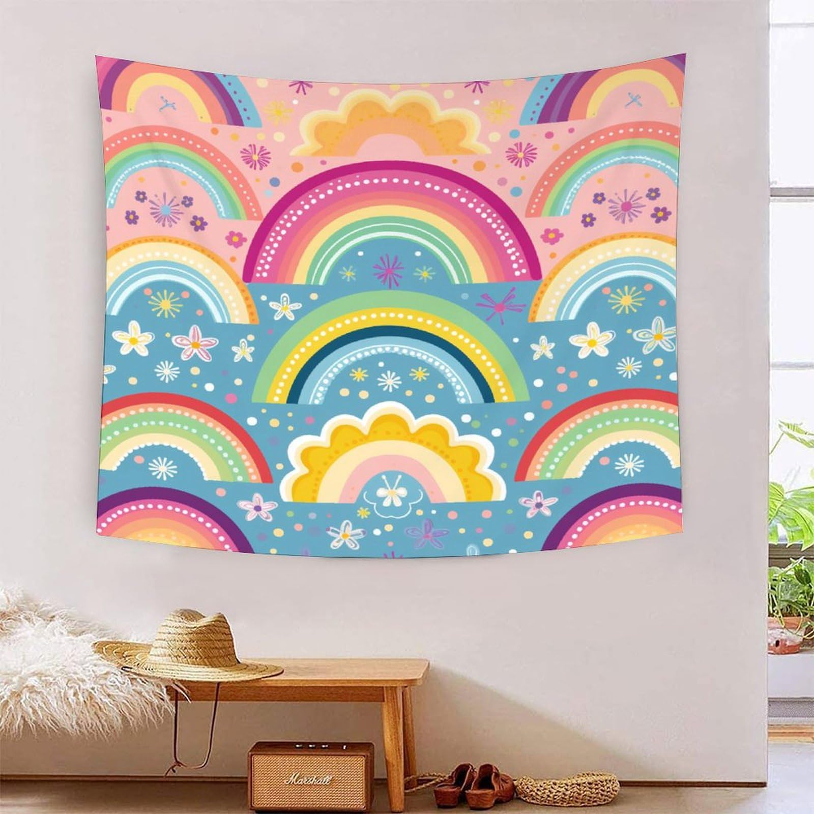 HLXZMCVBT 3D Rainbow Print Wall Blanket Home Decoration Bedding Poster Wall Art Tapestry Tapestry Wall Hanging Soft Polyester for Living Room Bedroom Dorm Decor 180cmx230cm