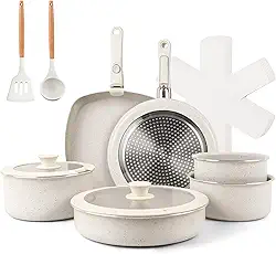 Jogo de Panelas 18 Peças, Conjunto de panelas antiaderentes Punho destacável, Conjuntos de panelas de cozinha de indução antiaderente com alça removível