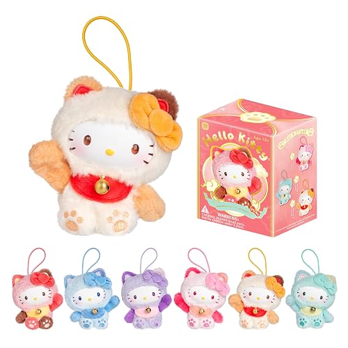 MINI LIKE Sanrio Blind Box Hello Kitty Style Meow Blessing Series Cute Vinyl Plush Relaxing Collectible Mystery Toy Mini for Home Decor Birthday Gifts, Random One Figure - Blessing - 1PCS