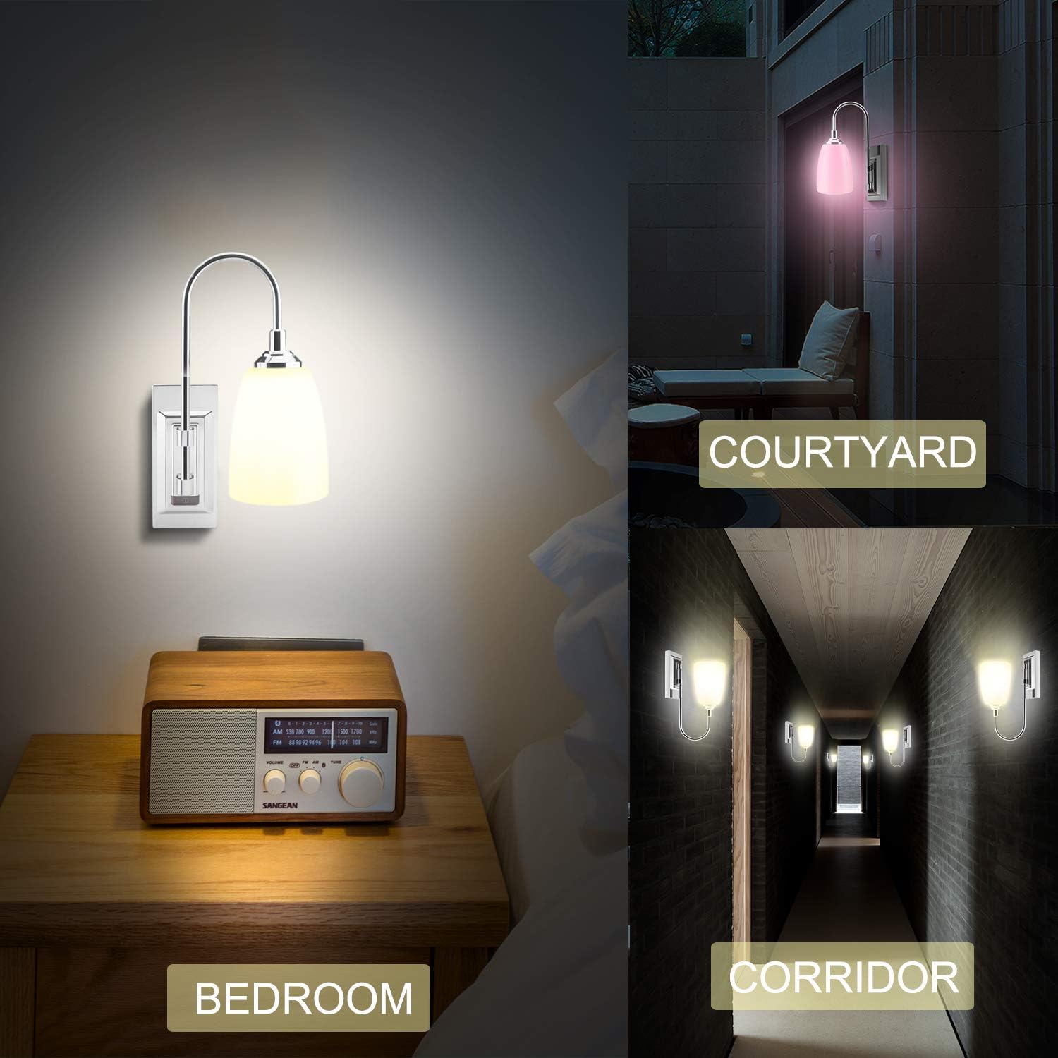 LUXSWAY 12 Colors Changing Wall Lamp, Dimmable Up/Down Wall Sconce,Over Bed Headboard Light for Bedroom Hallway Home Decor- 1Pack