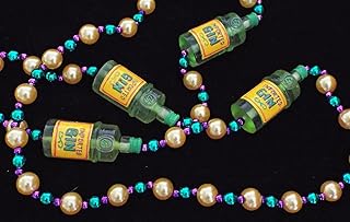 Gin Bottle Mardi Gras Bead Necklace Spring Break Cajun Carnival Festival New Orleans Beads
