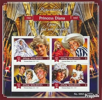 Maldives 6120-6123 Sheetlet Complete. Issue. unmounted Mint/Never hinged ** MNH 2015 Princess Diana Stamps for Collectors British Royal Family Diana, Charles, Elisabeth ..
