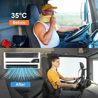 Treeligo 12V 10000 BTU Air Conditioner, Truck AC Unit 12 Volt DC Air Conditioner Split Electric, Low Noise Fast Cooling High Efficiency for Semi-Truck,Bus, Excavators,Trailers