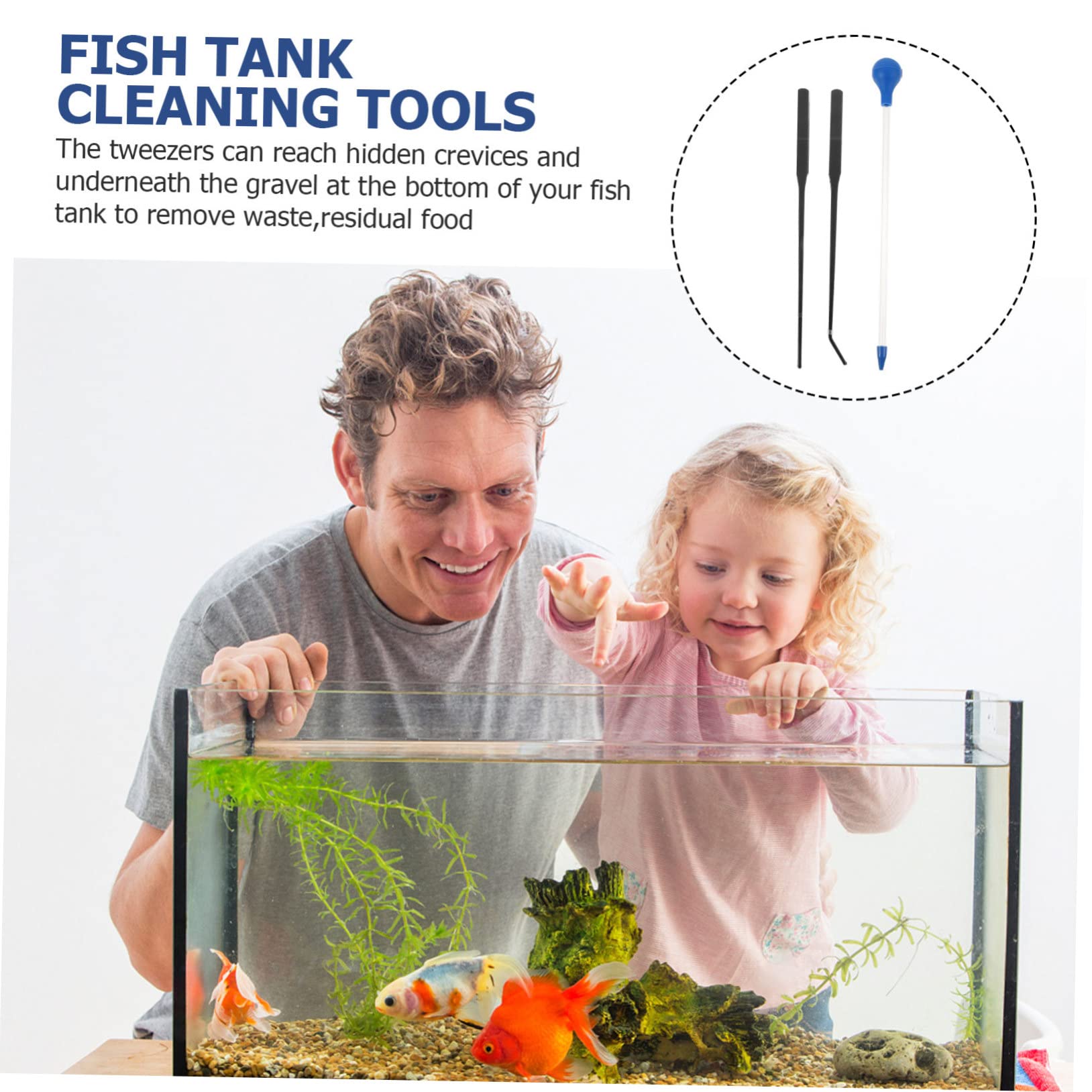 Happyyami 2sätze Aquarium Reinigungs Und Futterset Teiliges Edelstahl-Werkzeug Für Präzise Fischfütterung Und Effektive Aquarienpflege
