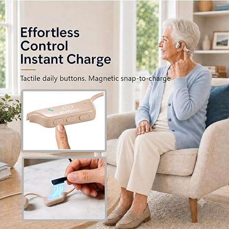 Aurimi Bone Conduction Personal Sound Amplifier for Seniors