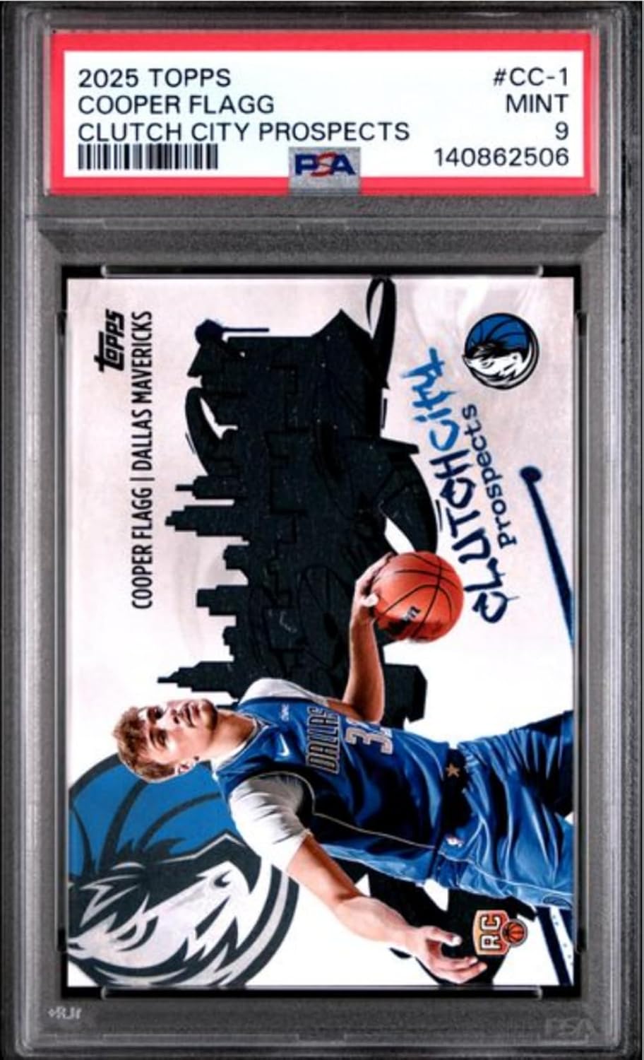 Graded 2025 Topps Cooper Flagg #CC1 Clutch City Prospects Rookie RC Basketball Card PSA 9 Mint