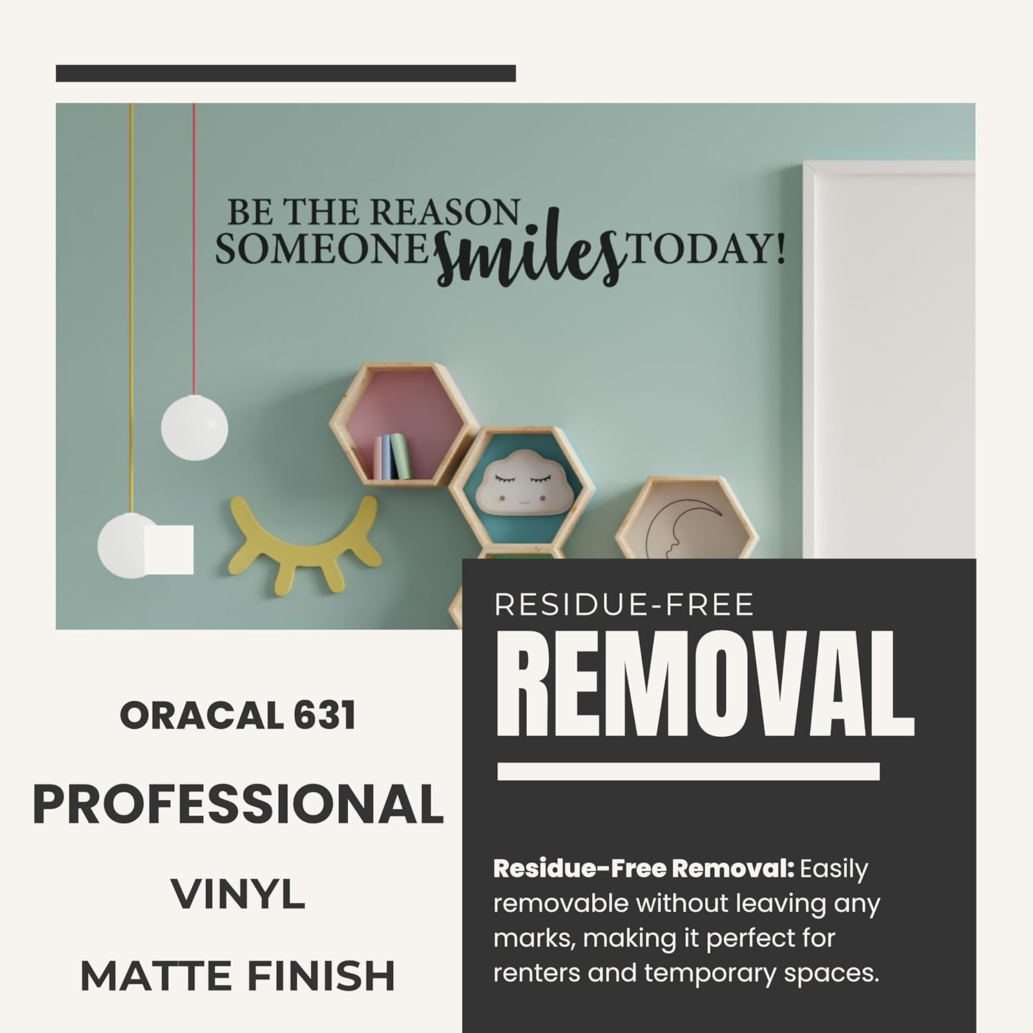 Be The Reason Someone Smiles Today Inspirational Wall Decal Vinyl Sticker Quote Wall Art for Motivation Positivity Encouragement Home Office Classroom Decor (Black, 36x5 inches)
