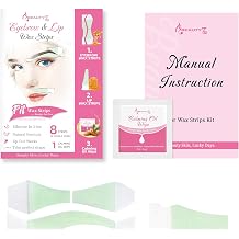 BEAUTY7 Pre-Cut Facial Wax Strips Trial Kit, 8 Strips&1 Calming Oil Wipes