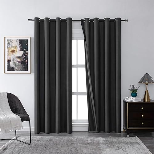 Miniatura 8 de VIEFIN Barras de cortina negras para ventanas de 32 a 122 pulgadas, barra de cortina ajustable con soporte, barras de cortina resistentes de acero
