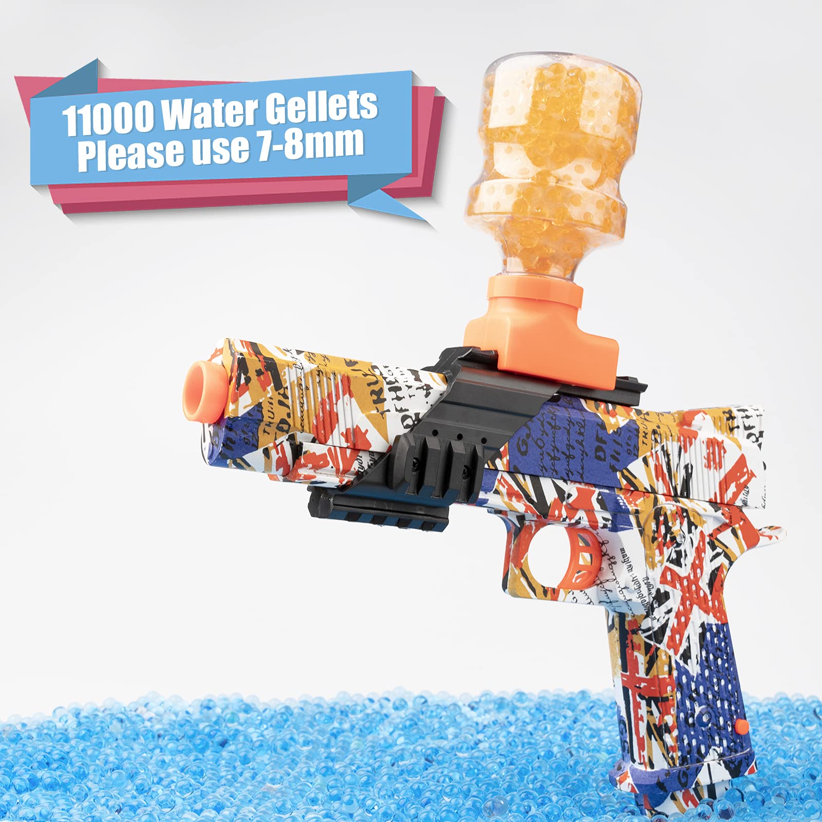 Buy Gel Ball Blaster, Automatic Gel Ball Gun with 11000 Gel Beads