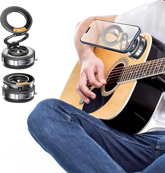 Magnetic Guitar Phone HolderHands-Free Guitar Phone Mount with Vacuum SuctionStable Phone Holder for Guitar Playing Perfect for Watching Tutorials & Tabs While PlayingUniversal Fit, Easy Setup