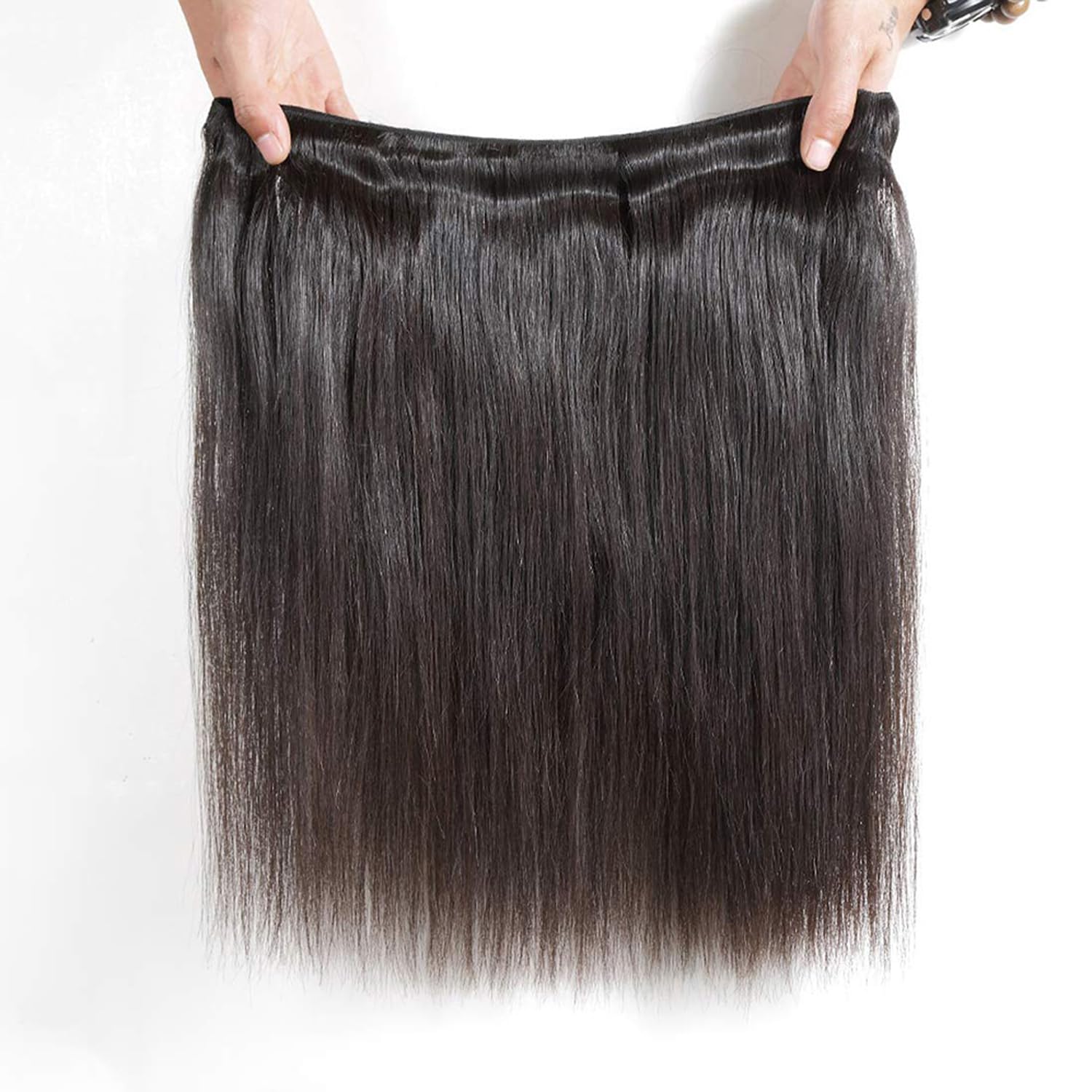 Tissage Naturel Cheveux Humain Straight Human Hair Bundles Double Weft 3 Extensions 50g/Per Nature Black #1B Couleur Tissage en lot Cheveux Naturel 30 32 34 Pouce