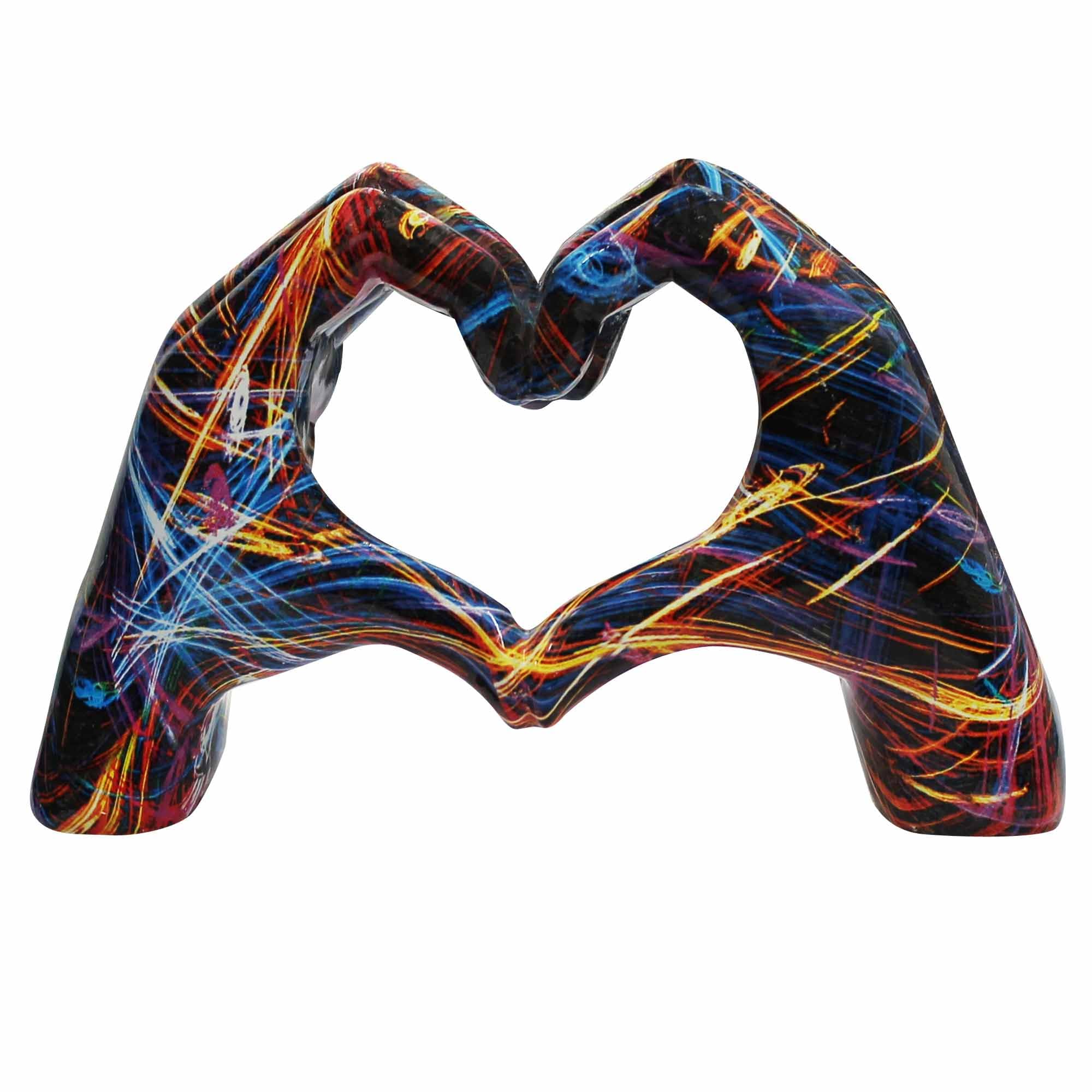 GIFTS 4 ALL Abstract Graffiti Hands of Love Modern Sculpture, Hands of Love Ornament Gift, Hands of Love Street Art Resin Ornament, Love Sign Modern Sculpture