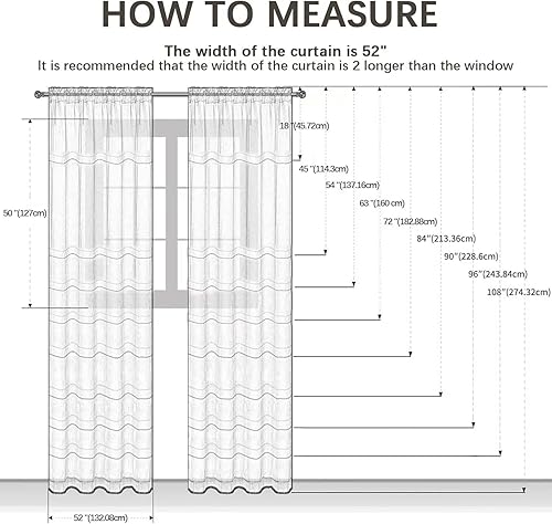 Miniatura 8 de Cortinas de Halloween para sala de estar, cortinas traslúcidas blancas de 84 pulgadas de largo, 2 paneles de decoración de Halloween para el hogar,