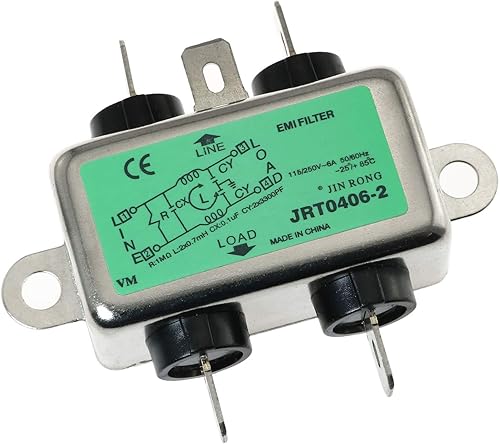 E-outstanding Filtro de línea eléctrica JR-L006-N AC 250V 6A Filtro EMI de potencia del supresor de ruido