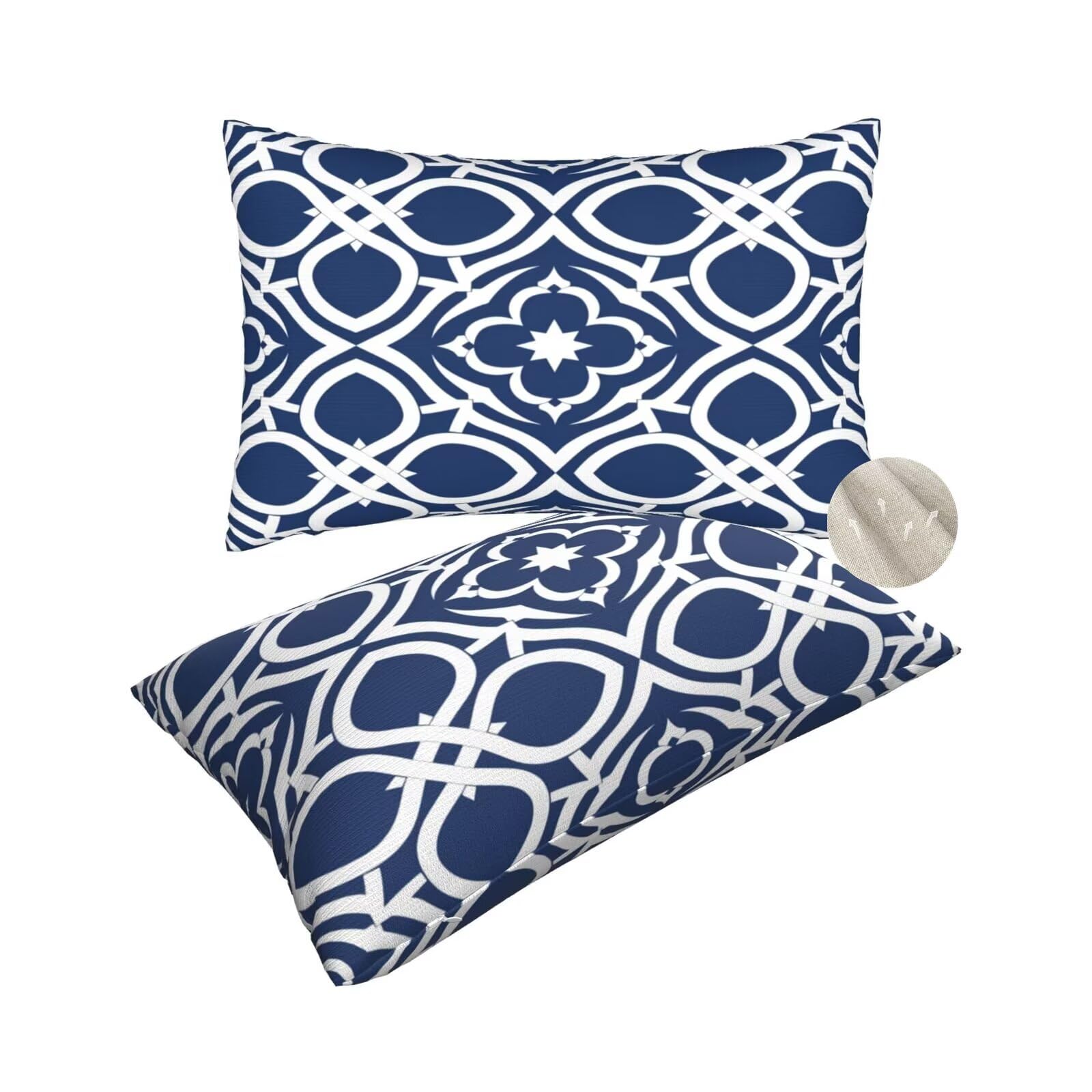 Housse coussin 50x70 cm bleu marine pour protéger et raviver un canapé usé