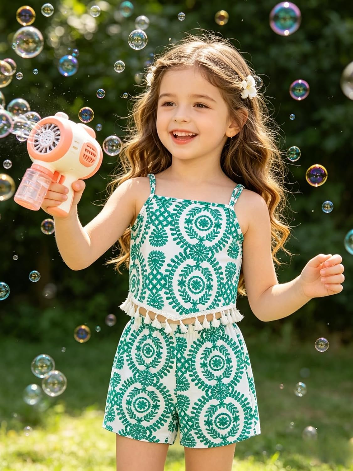 Toddler Girl Summer Clothes 2 PCS Spaghetti Strap Loose Tank Top and Short Set Girls Outfits Size 3-7 Years