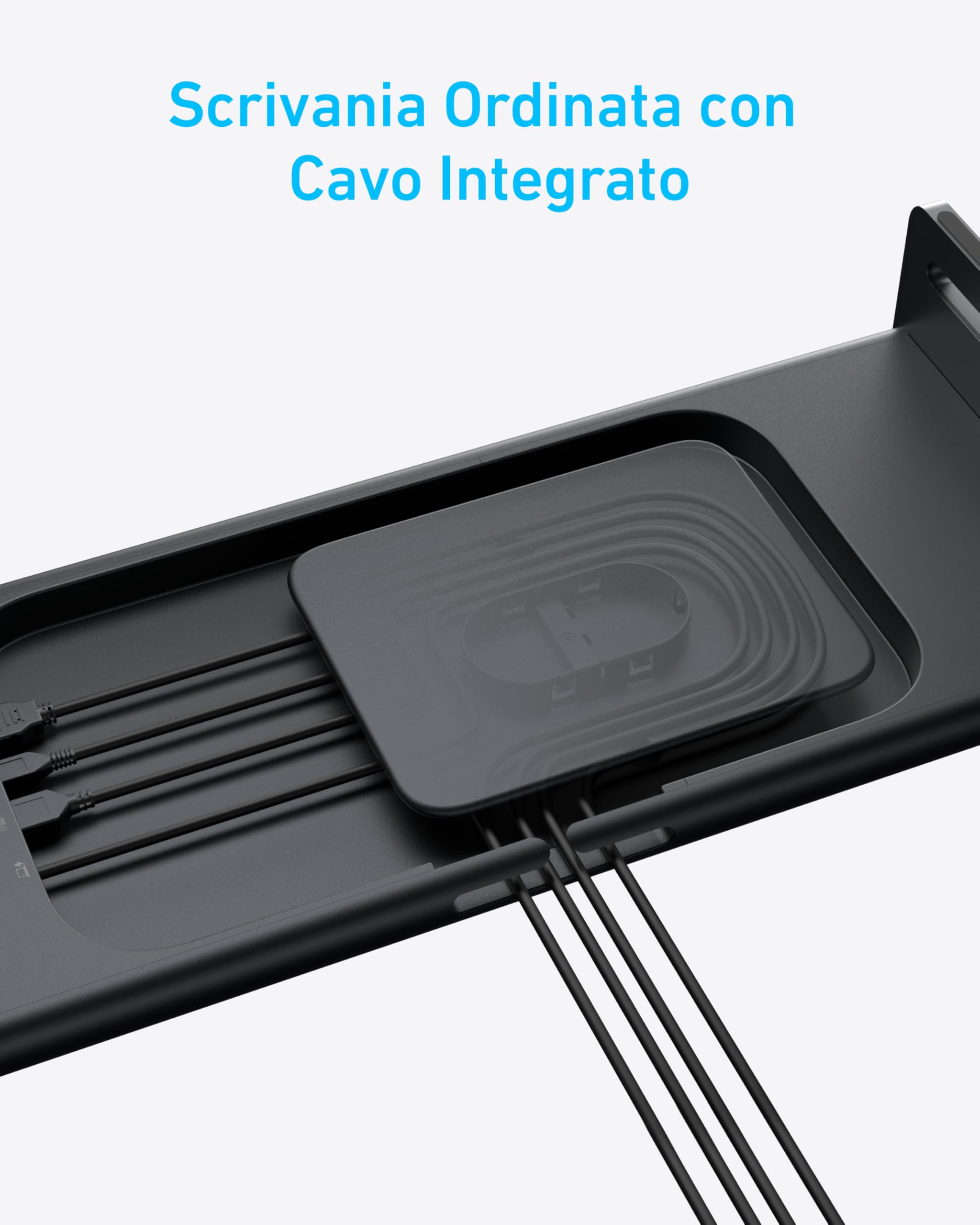 Anker Hub USB C 10 in 1 100W, Supporto Monitor in Alluminio 10 in 1 con 100W PD, Porte 5Gbps, Display HDMI 4K@60Hz, Cavo Integrato da 3,3 ft, Scrivania Ordinata per MacBook, Dell e dispositivi USB C