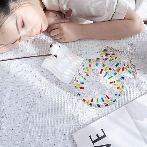 Miniatura 5 de MAGCOLOR Elegante caja de cristal grande pintada a mano, pintada a mano, para Halloween, tarros de dulces con tapa, caja de joyería de alimentos,