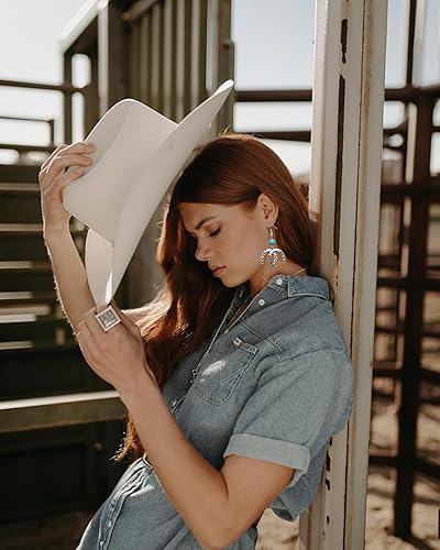 Miniatura 7 de 68 pares de aretes occidentales para mujer, hipoalergénicos a granel, aretes de bota de vaquera con estrella de vaquero, sombrero de herradura,