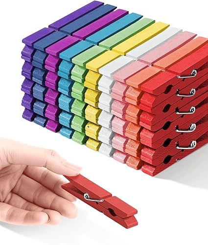 Vista 17 de Alfileres de ropa de madera para manualidades, pinzas de cierre de agarre fuerte, clips de ropa de madera de abedul, pinzas de ropa para colgar