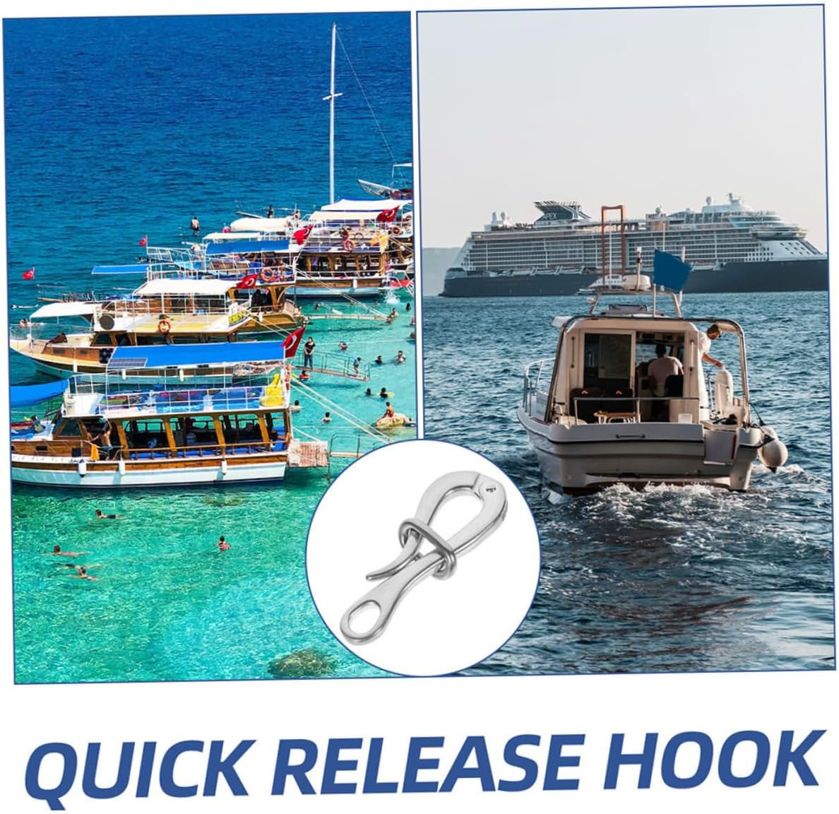 Quick Release Hook Sturdy Boat Hook Quick Release Boat Hook Sailing Boat Yacht Hook Stainless