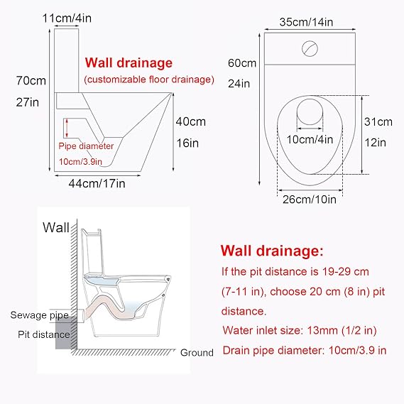 304 Stainless Steel Toilet, Toilets for Bathrooms, Dual Flush Toilet Commercial Toilet, Siphon Flush Anti-Freeze Cracking, for Homes, Shopping Malls, and Public Toilets(Black)