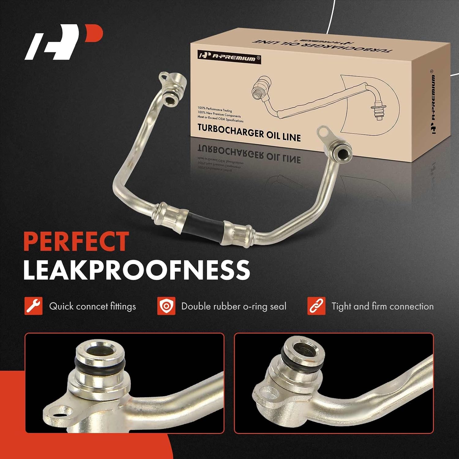 A-Premium Turbocharger Oil Line Compatible with BMW | for BMW E71 Series X6 2008 2009 2010, 3.0L, Replace# 11537563706