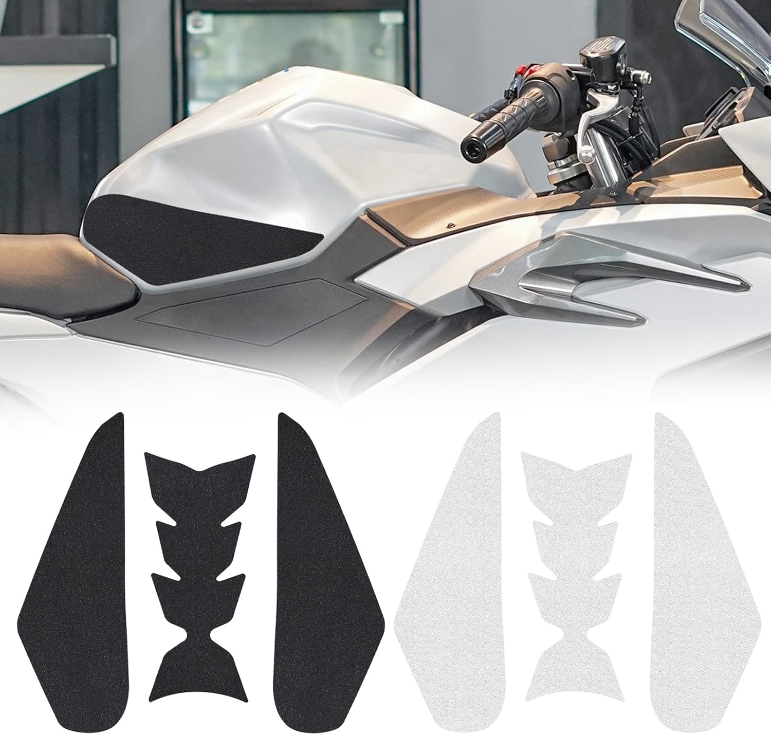 Accessories Compatible with KA&WA&SA&KI NINJA500 Ninja 500 Z500 Z500 2023 2024 2025 Side Fuel Tank Pads Protector Stickers Decal Gas Knee Grip Traction Pad Side Sticker (Clear)