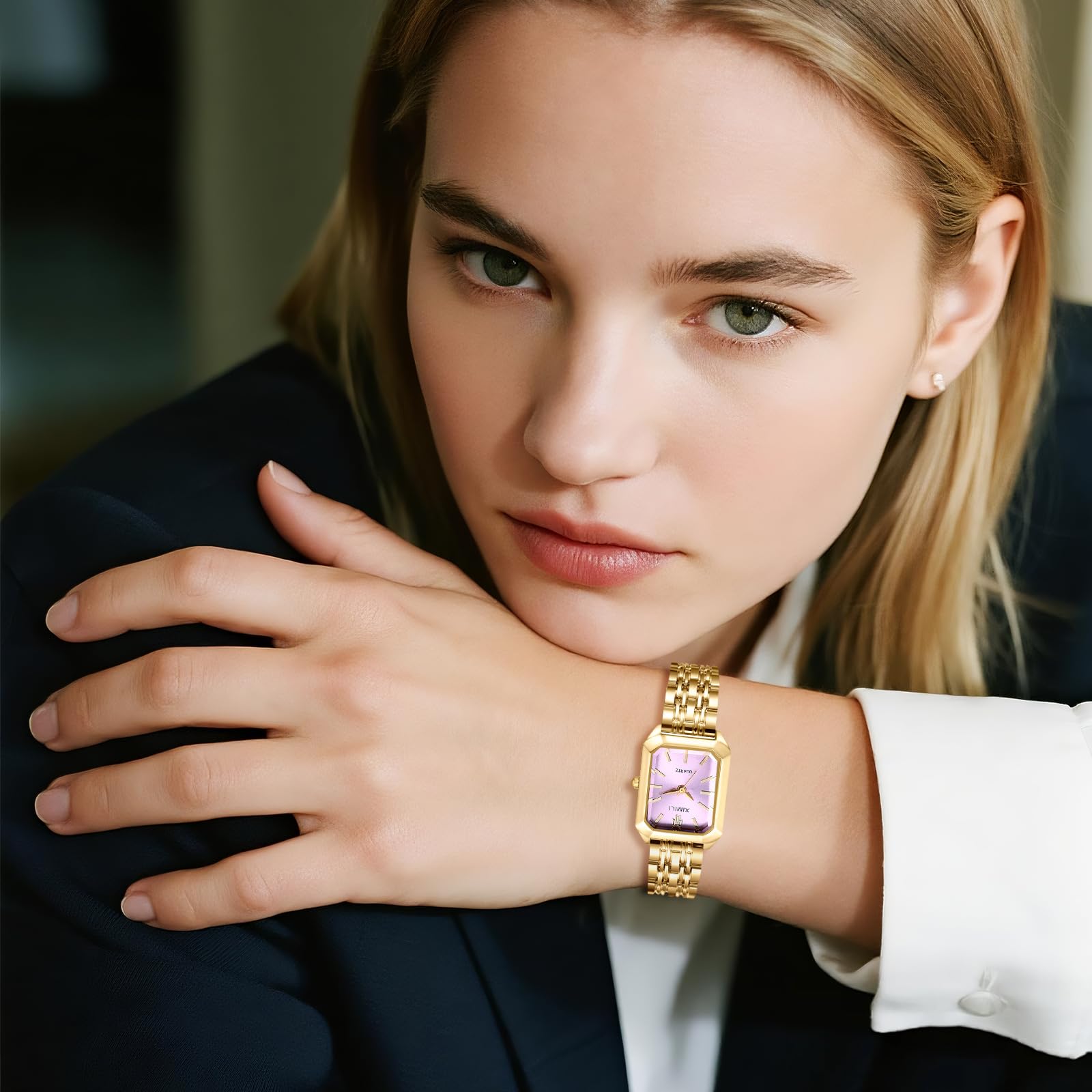 JewelryWe Orologio da Polso al Quarzo da Donna Cinturino in PU Pelle Regalo