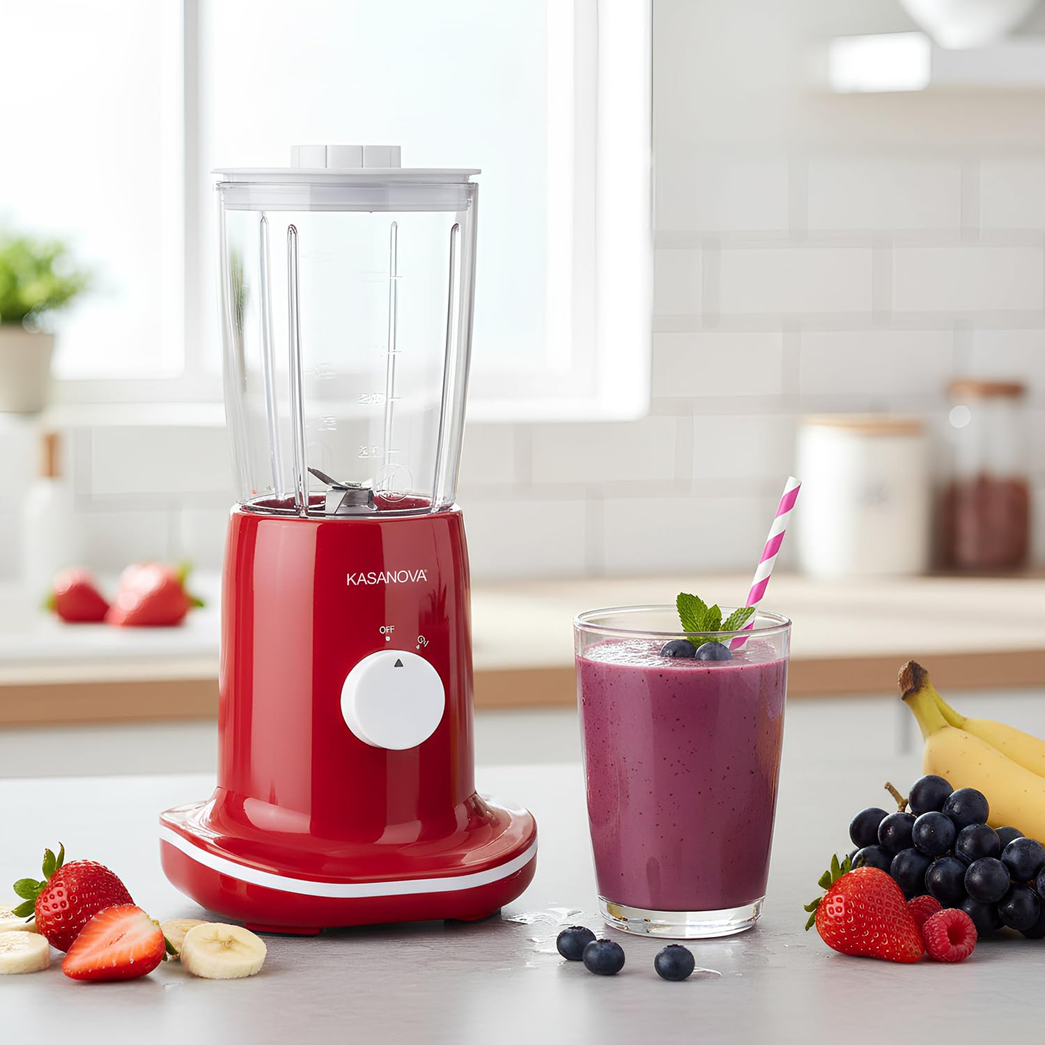 Batidora 300W con jarra 500ml roja