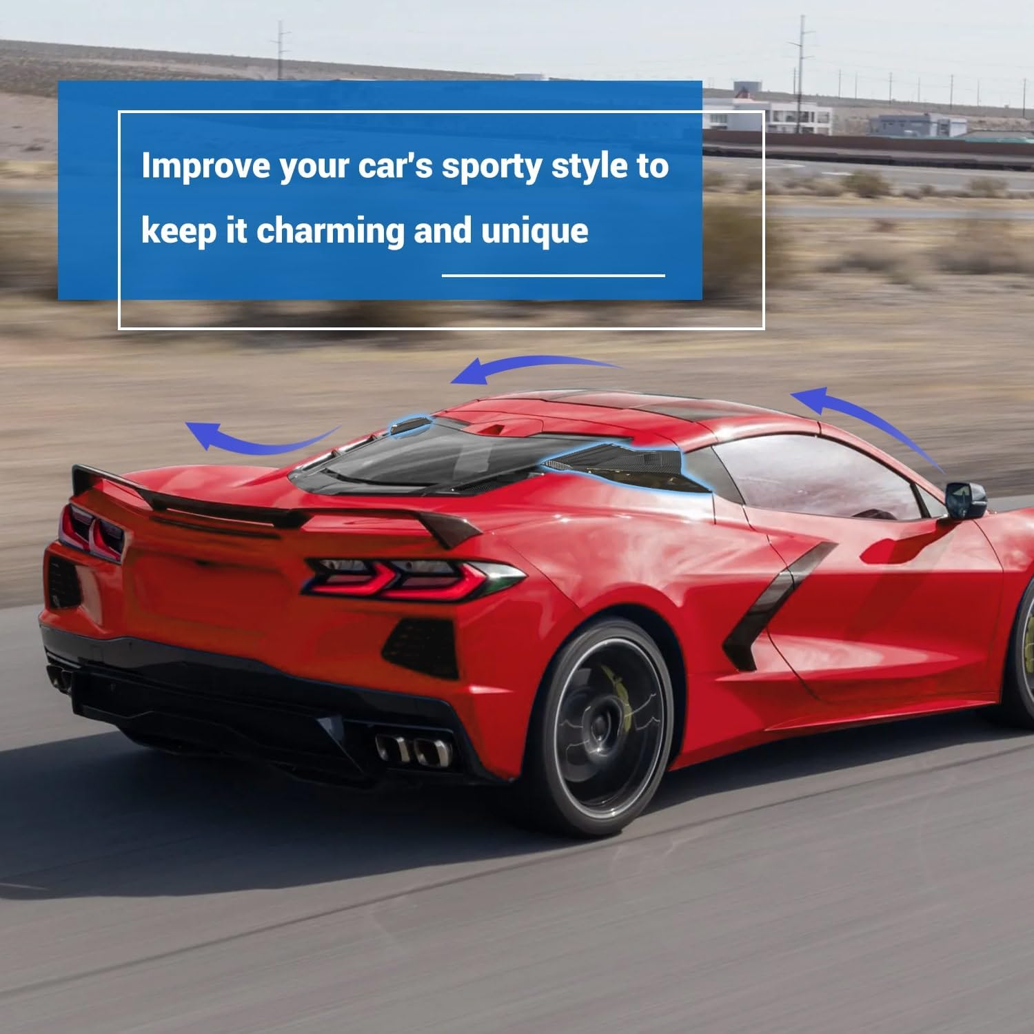 2Pcs Rear Quarter Intake Ports,Carbon Fiber Pattern Rear Hatch D-Pillar Quarter Air Intake Scoop Vents Exterior Accessories for Corvette C8 Stingray Z51 2020+ for C8 Z06 2023+/E-Ray 2024+