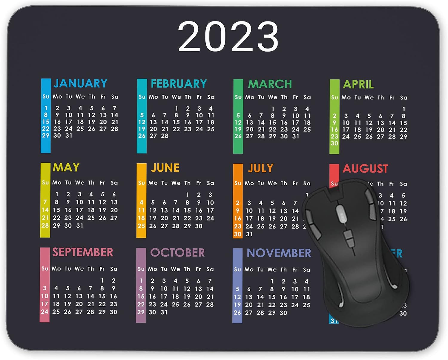 2022 Calendar Mouse Pad Anti-Slip Personalized Rectangle Gaming Rubber Mousepad