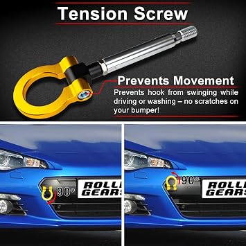 Gold Tow Hook Fits Subaru BRZ WRX Toyota 86 Scion FR-S