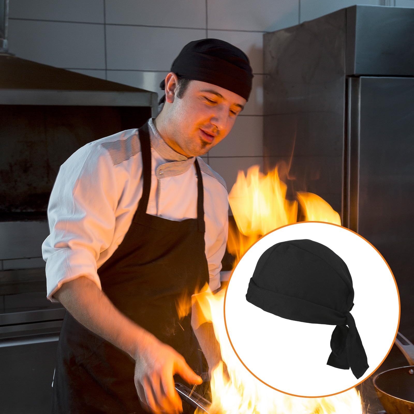 3 sztuki czapek kucharskich, uniseks, męska czapka kucharska, elastyczna, regulowana i oddychająca, rozmiar uniwersalny, do restauracji, hoteli, piekarni, szkół i domu (czarna)
