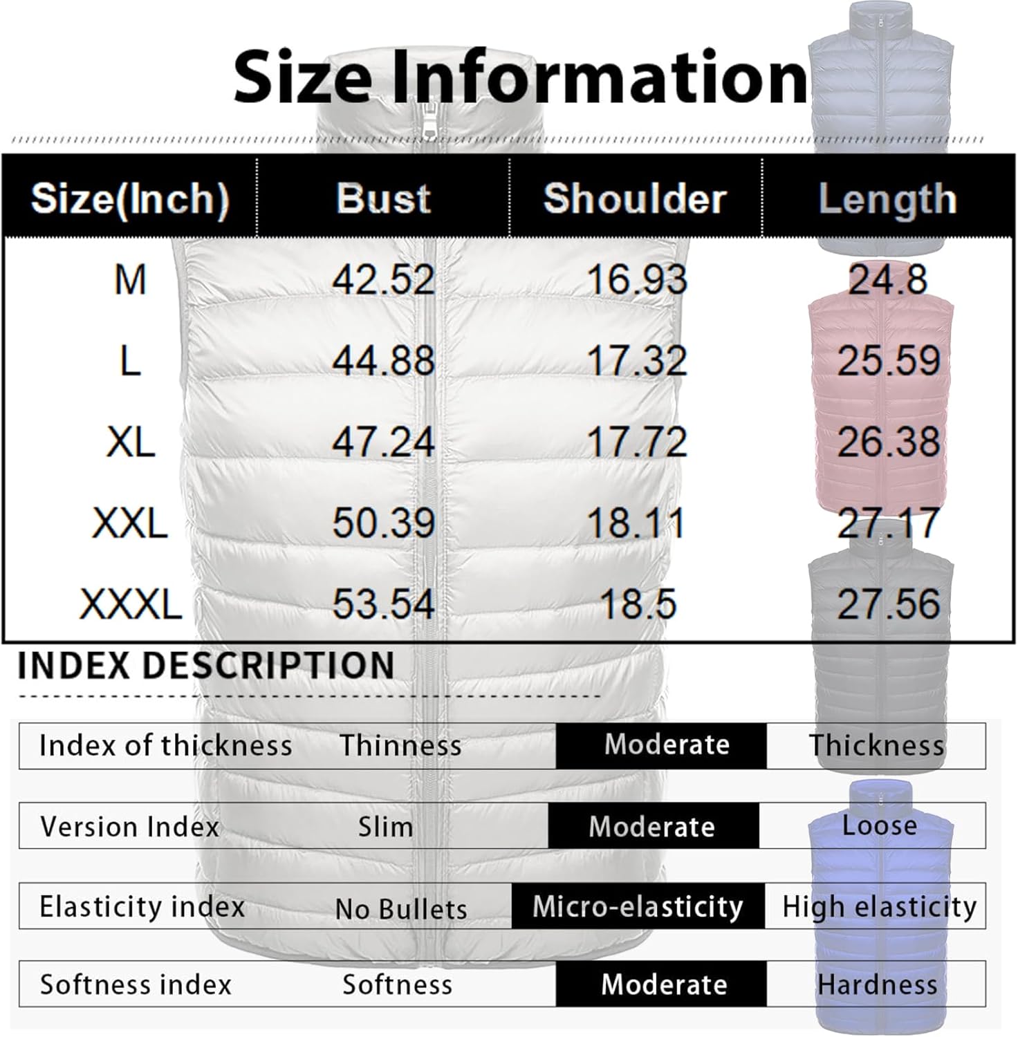 Ymosrh Men's Winter Puffer Vest, Zip Up Sleeveless Outdoor Jacket Warm Water-Resistant Bubble Coat Outerwear, M-3XL