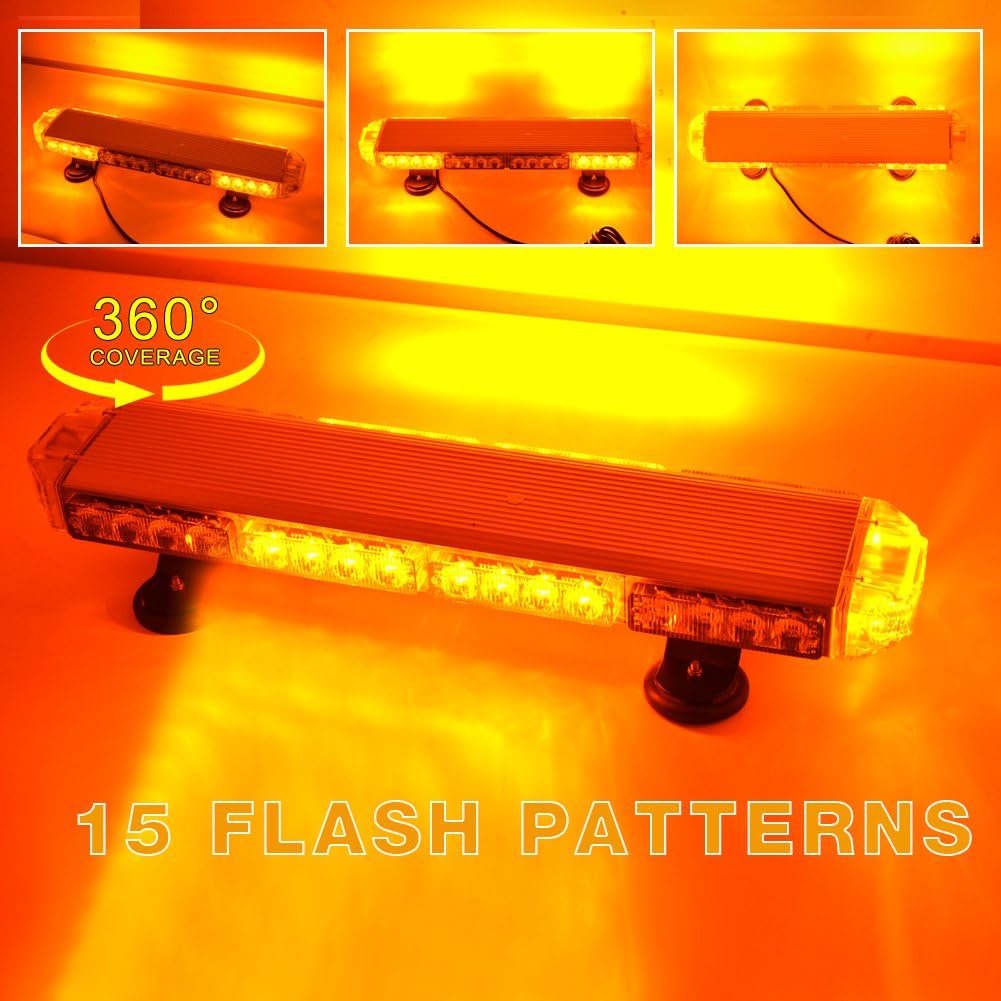 YITAMOTOR Emergency Mini LED Light bar, 21" 3 Watt Low Profile Magnetic Roof Mount Strobe Light Bar Compatible with All 12v Emergency Vehicle