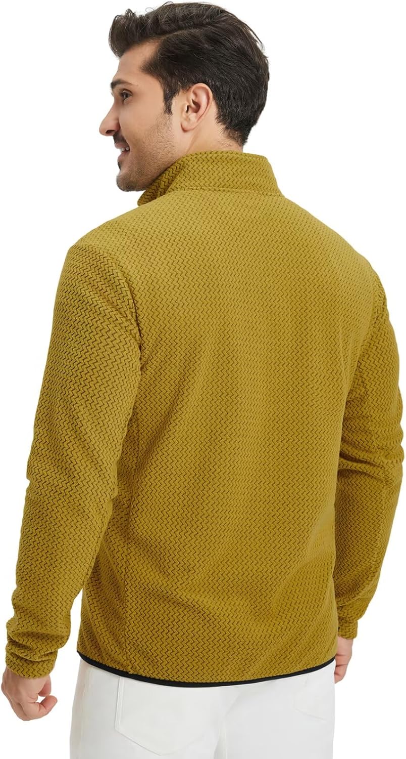 M MAELREG Quarter Zip Pullover Men Midweight Dry Fit Winter Warm Stretchy Golf 1/4 Zip Pullover Mens Sweatshirt with Pocket - Image 4