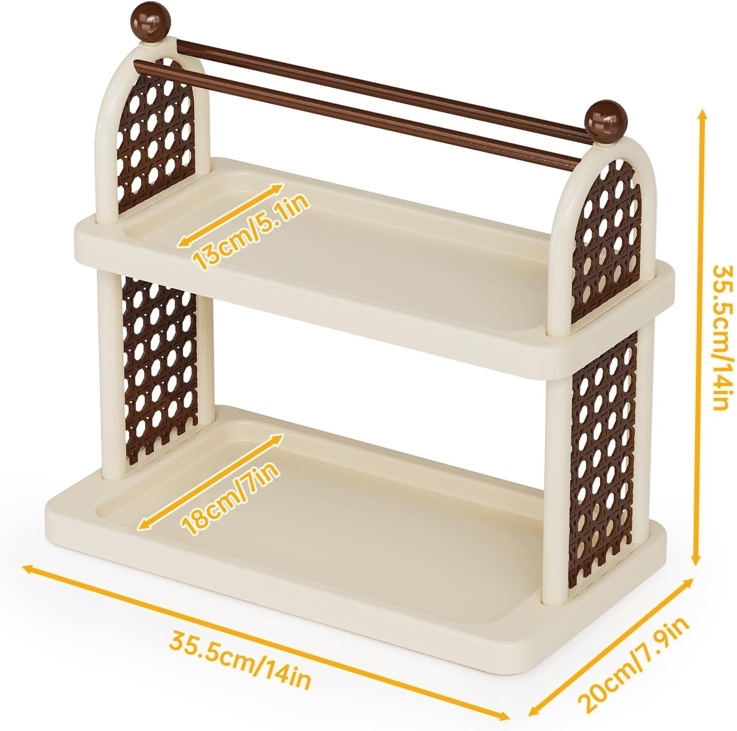 NiHome Matcha Station Organizer Shelf, Multi-Tier Matcha & Coffee Stand, Plastic Countertop Mug Cup Bottle Display Tray Holder for Tea and Coffee Bar Accessories