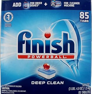 Finish All in 1 Powerball Fresh, 85ct, Individually Wrapped Dishwasher Detergent Tablets