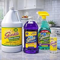 Vista 7 de Sparkle Botella de repuesto para limpiador de vidrio, fórmula original sin amoníaco, limpiador de vidrio resistente, sin dejar rayas, botella