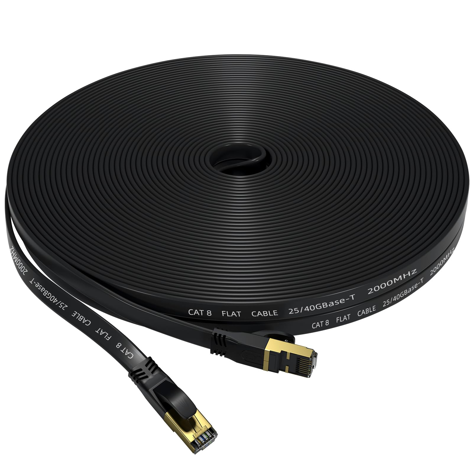 Cat 8 Ethernet Cable 30 FT, Outdoor&Indoor High Speed Heavy Duty Network LAN Internet Cable,SFTP Gold Plated RJ45 40Gbps 2000Mhz Patch Cord, for Modem