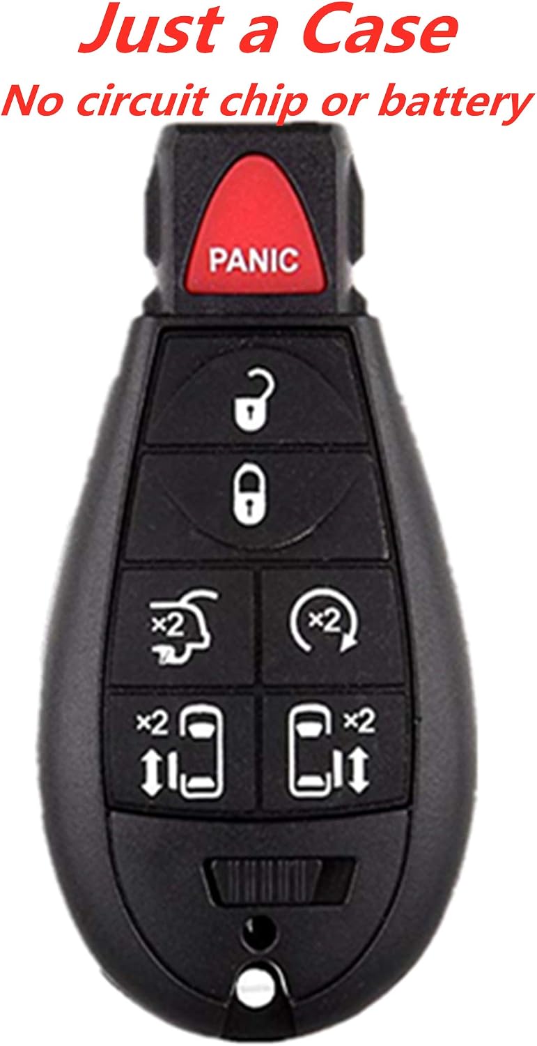 KAWIHEN Key Fob Case Replacement for Town and Country Dodge Grand Caravan IYZ-C01C M3N5WY783X 56046708AB 56046708AE(Just a Case)
