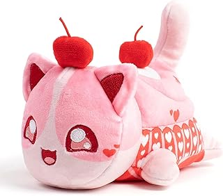 Cute Meemeows Cat Stuffed Animal Plush,Soft Meemeows Cat Plush Doll Birthday, Party Gift for Kids Girlfriend and Sisters (Cherry Cake Cat)