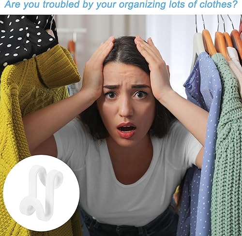Miniatura 6 de uxcell Ganchos para colgar ropa, 30 unidades, ganchos de plástico ABS, extensores de colgador, ganchos para colgar ahorran espacio para armario