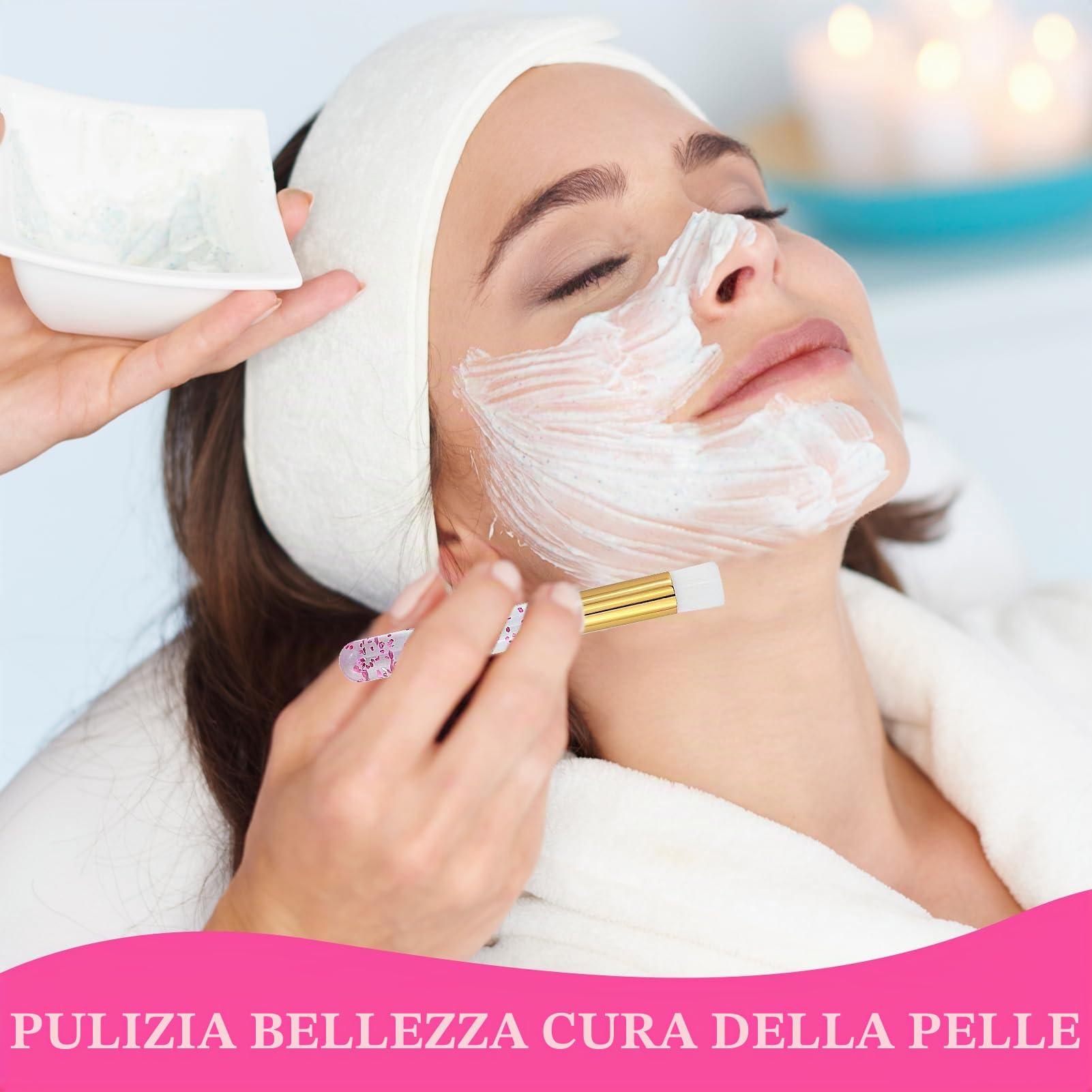 22 pennelli per shampoo per ciglia, per la rimozione dei punti neri, spazzola per la pulizia profonda dei pori del naso, spazzola per la pulizia del viso, strumento cosmetico