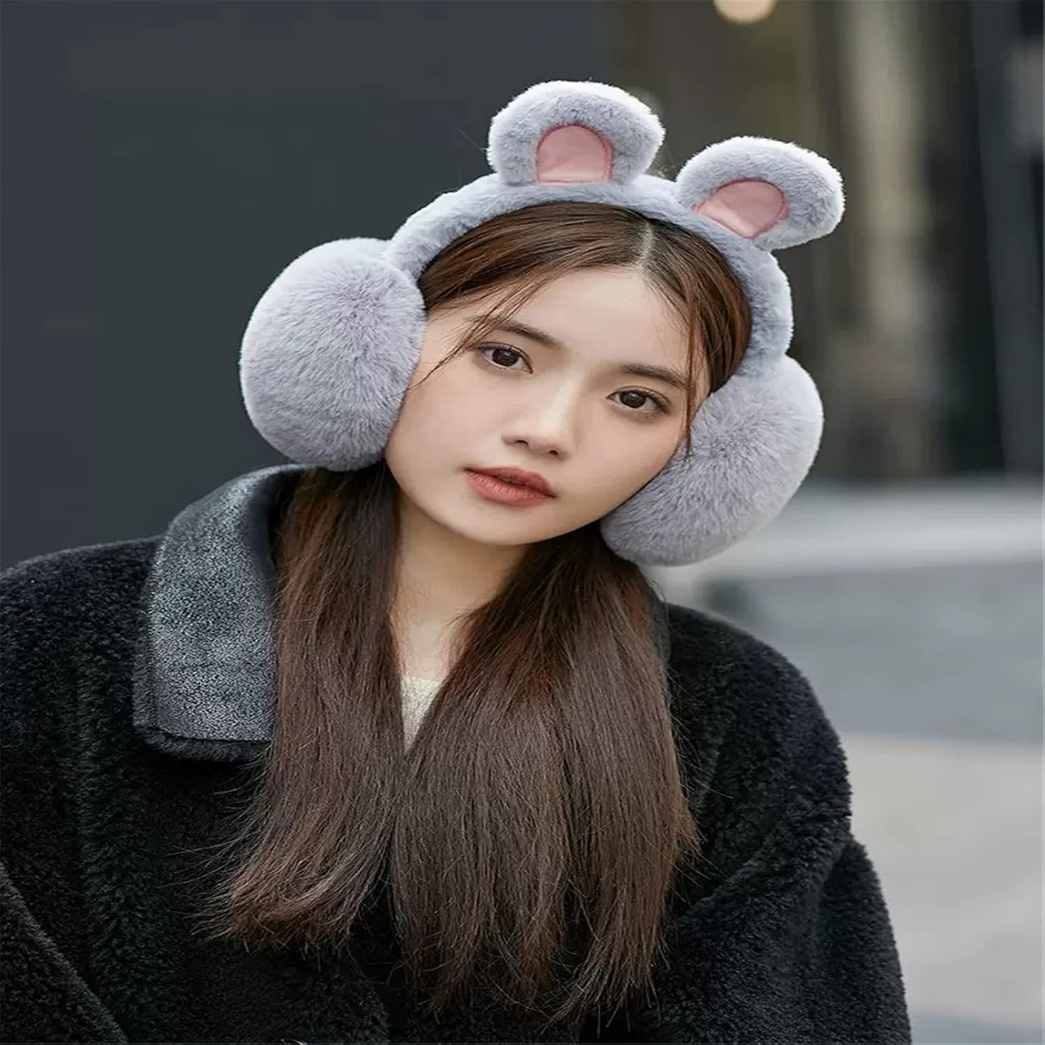 Earmuffs for Women Winter Rabbit Earmuffs Winter Ladies Warm Windproof Students Ear Warmers Outdoor