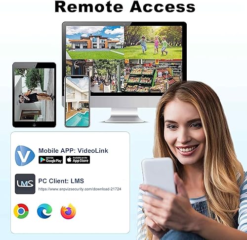 Miniatura 7 de Anpviz Cámara IP PoE 4K, cámara IP de seguridad de torreta de 8 MP para exteriores e interiores, detección de movimiento de vehículos humanos AI,